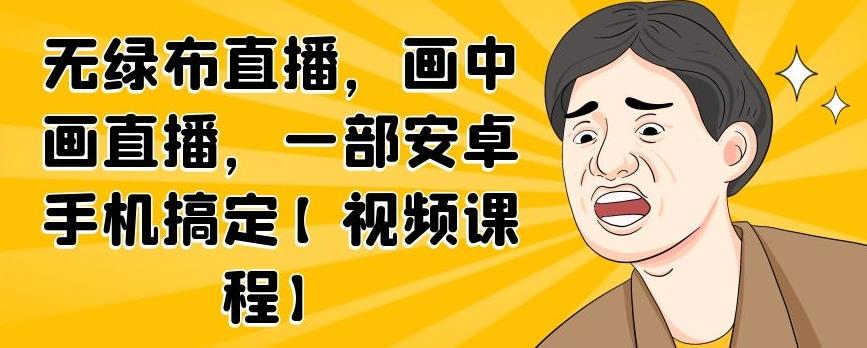 无绿布直播，画中画直播，一部安卓手机搞定【视频课程】网创吧-网创项目资源站-副业项目-创业项目-搞钱项目创业联盟