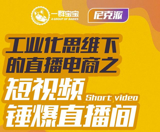 尼克派·工业化思维下的直播电商之短视频锤爆直播间，听话照做执行爆单网创吧-网创项目资源站-副业项目-创业项目-搞钱项目创业联盟