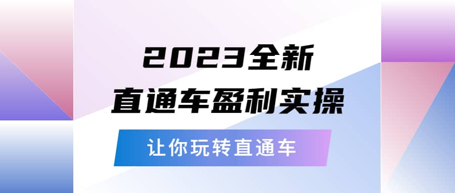 2023全新直通车·盈利实操：从底层，策略到搭建，让你玩转直通车网创吧-网创项目资源站-副业项目-创业项目-搞钱项目创业联盟