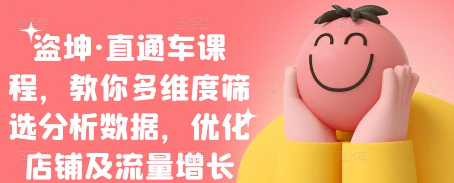 盗坤·直通车课程，教你多维度筛选分析数据，优化店铺及流量增长网创吧-网创项目资源站-副业项目-创业项目-搞钱项目创业联盟