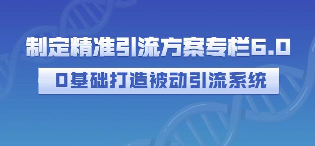 制定精准引流方案专栏6.0，0基础打造被动引流系统网创吧-网创项目资源站-副业项目-创业项目-搞钱项目创业联盟