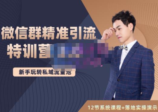 陆明明·微信群精准引流特训营3.0，借助微信群进行引流操作，打造私域流量池网创吧-网创项目资源站-副业项目-创业项目-搞钱项目创业联盟