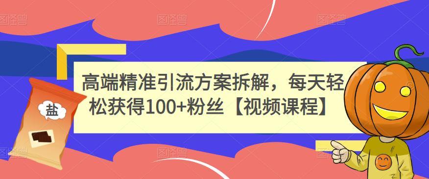 高端精准引流方案拆解，每天轻松获得100+粉丝【视频课程】网创吧-网创项目资源站-副业项目-创业项目-搞钱项目创业联盟