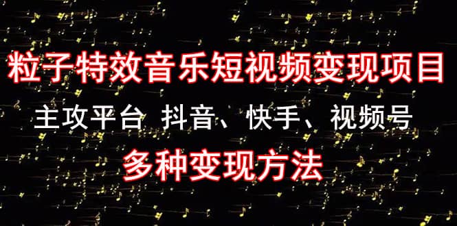 《粒子特效音乐短视频变现项目》主攻平台 抖音、快手、视频号 多种变现方法网创吧-网创项目资源站-副业项目-创业项目-搞钱项目创业联盟