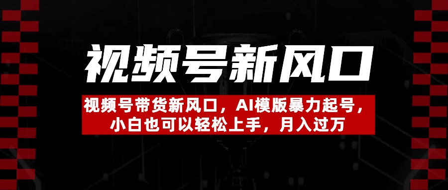 视频号带货新风口，AI模版暴力起号，小白也可以轻松上手，月入过万网创吧-网创项目资源站-副业项目-创业项目-搞钱项目创业联盟